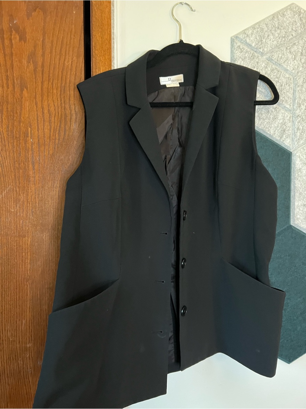 Black Sleeveless Blazer Vest